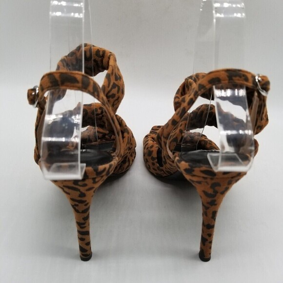 Charles David Vinnie Leopard-Print Leather Slingback Heel Sandals 8.5 - Picture 5 of 7